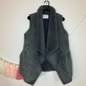Velvet by Graham & Spencer Charcoal Shearling Vest